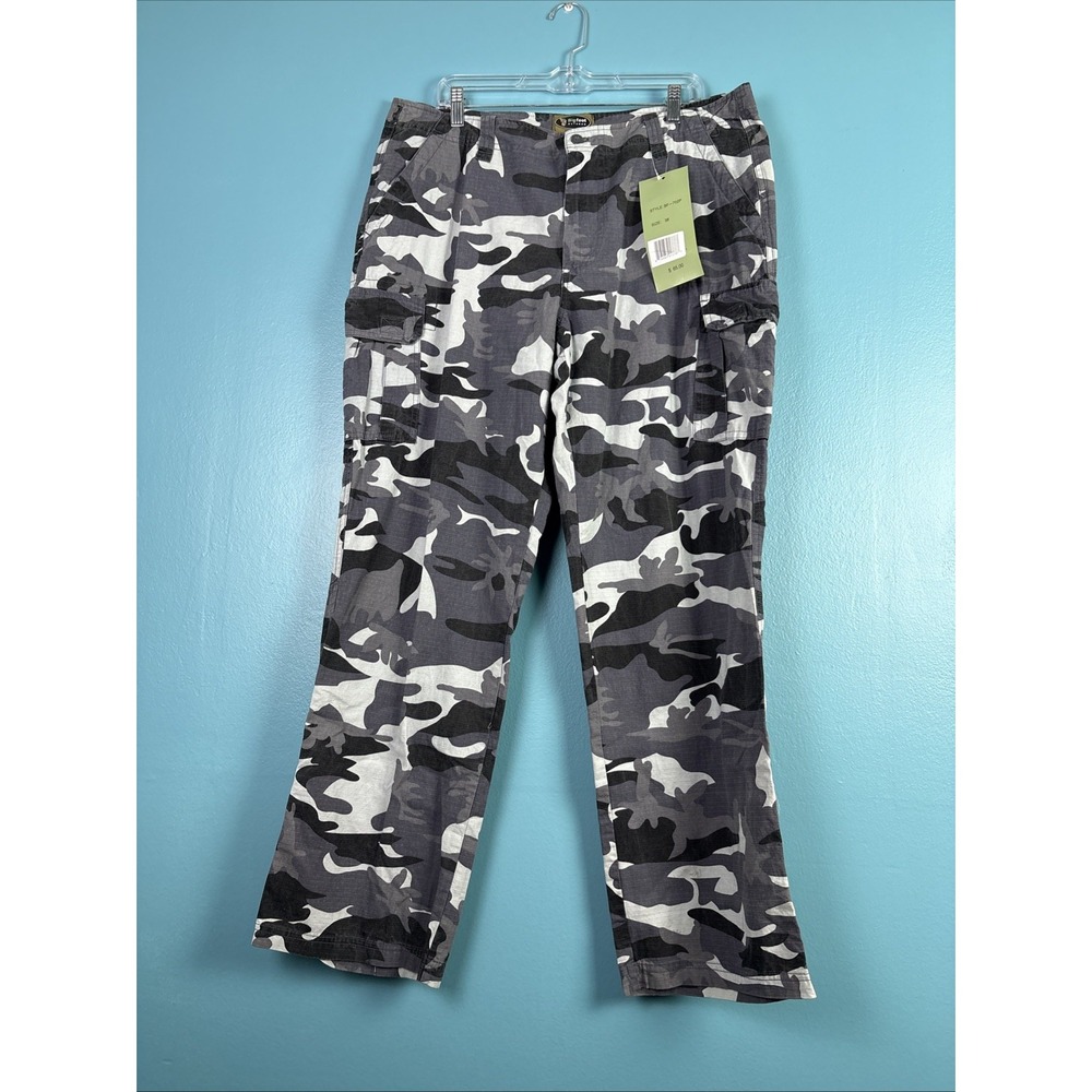 Bigfoot Outdoors Size 38 Ripstop Camouflage Pants Black White Cargo Military